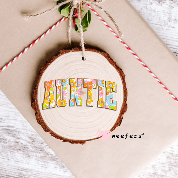 Auntie Spring Florals UV DTF Decal Ornament Weefers