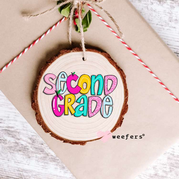 Colorful Second Grade UV DTF Decal Ornament Weefers