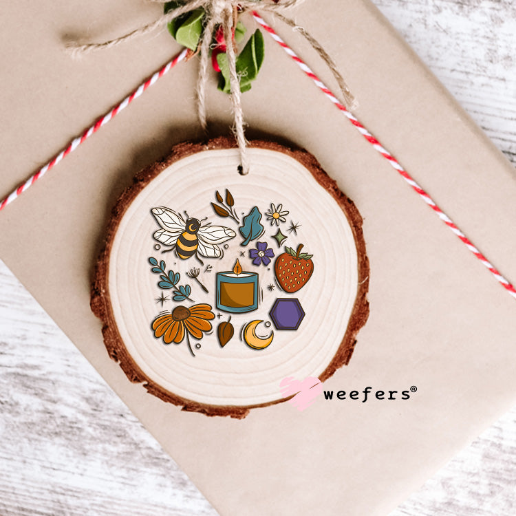 Bee Candles Flowers Elements UV DTF Decal Ornament Weefers
