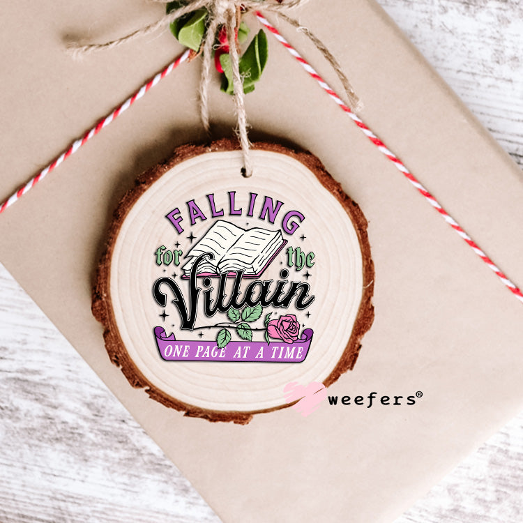 Falling for the Villain One page at a Time UV DTF Decal Ornament Weefers