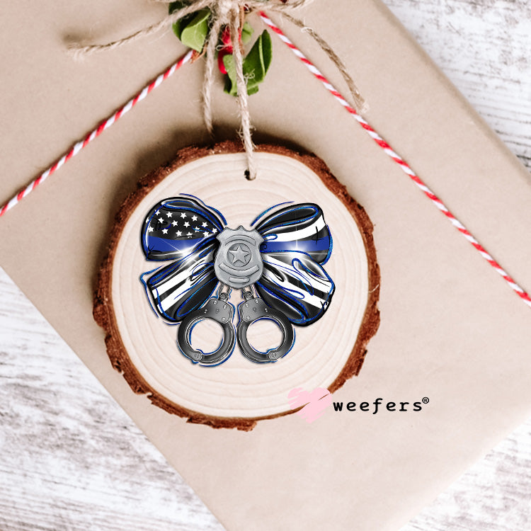 Police Office Coquette Bow UV DTF Decal Ornament Weefers