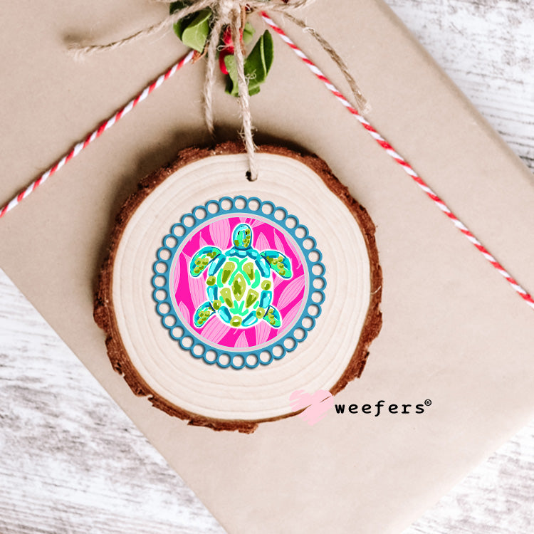 Preppy Turtle Lilly P Southern Charm UV DTF Decal Ornament Weefers
