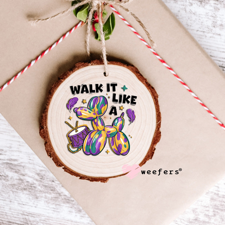 Mardi Gras Balloon Dog UV DTF Decal Ornament Weefers