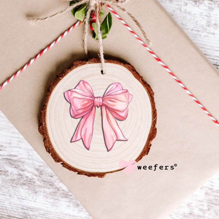 Coquette Pink Bow UV DTF Decal Ornament Weefers