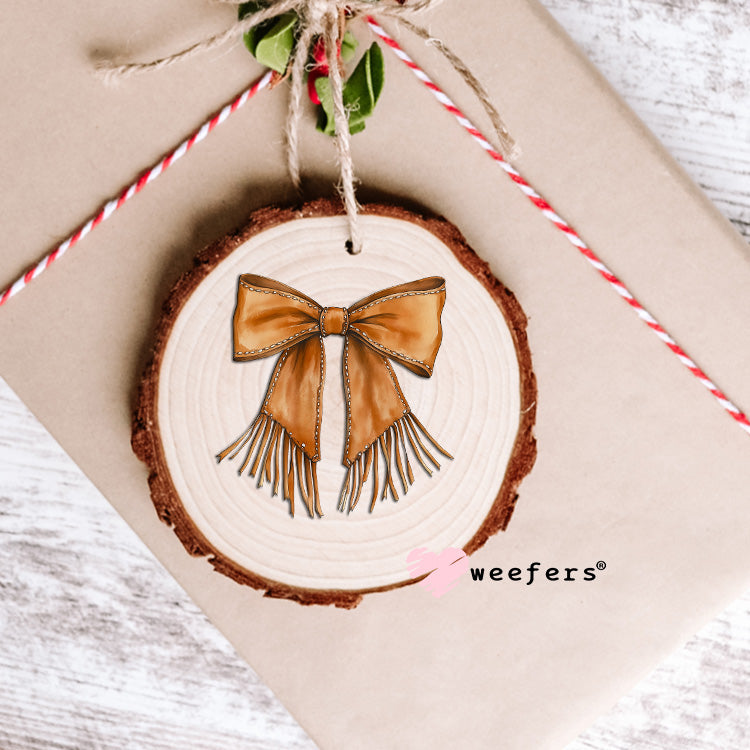 Western Tan Fringe Bow UV DTF Decal Ornament Weefers