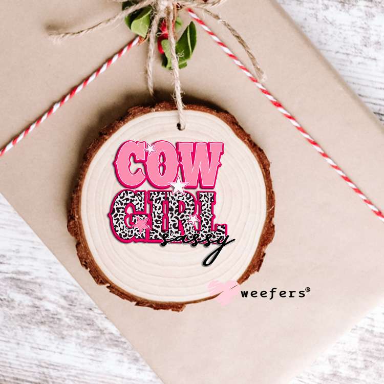 Pink Cow Girl Western UV DTF Decal Ornament Weefers