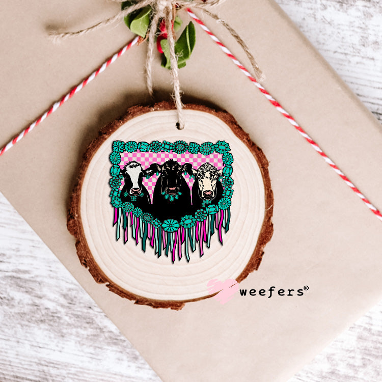 Fringe Cow Friends Western UV DTF Decal Ornament Weefers