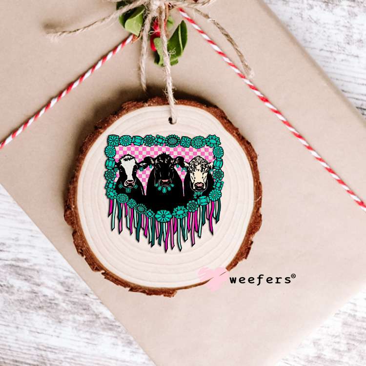 Fringe Cow Friends Western UV DTF Decal Ornament Weefers