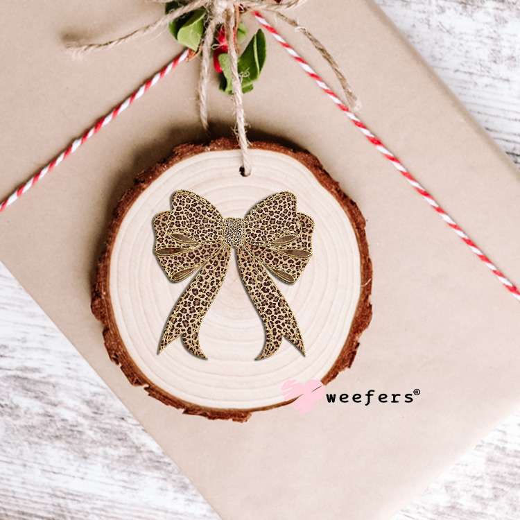 Cheetah Bow UV DTF Decal Ornament Weefers