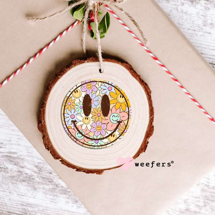 Flower Smile Face UV DTF Decal Ornament Weefers