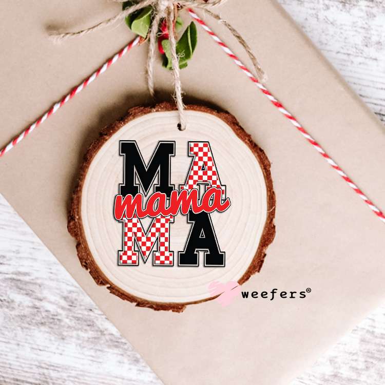 MaMa Blocked Red Black Checker UV DTF Decal Ornament Weefers