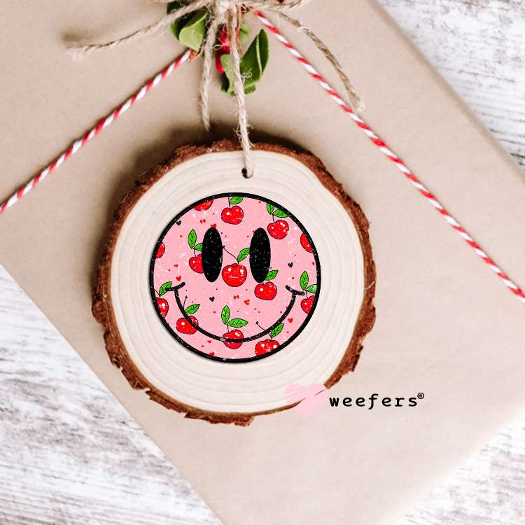 Cherry Smile Face UV DTF Decal Ornament Weefers
