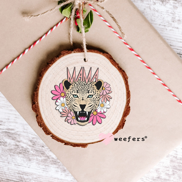 Pink Mama Leopard UV DTF Decal Ornament Weefers