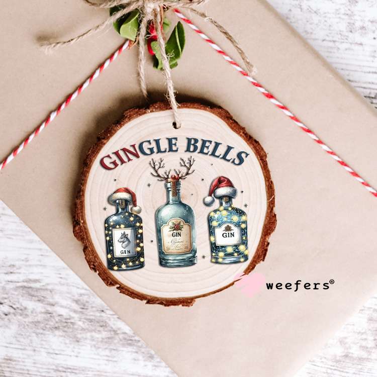 GinGle Bells Christmas Drink UV DTF Decal Ornament Weefers