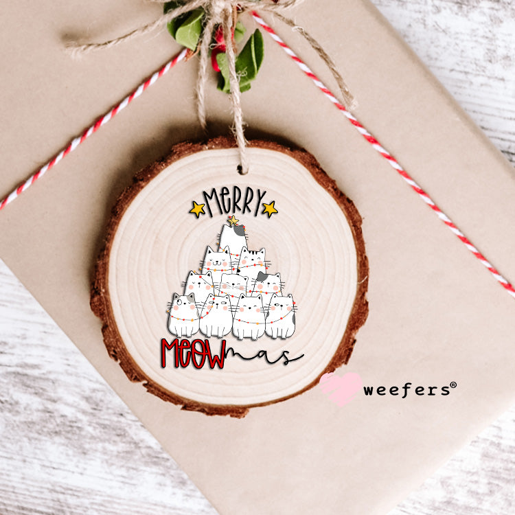 Merry Meowmas Cat Christmas UV DTF Decal Ornament Weefers