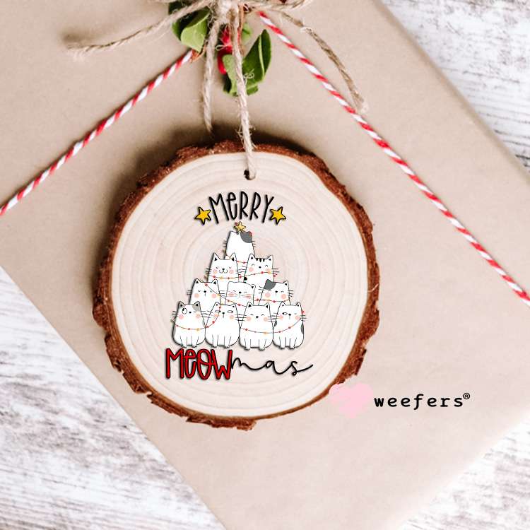 Merry Meowmas Cat Christmas UV DTF Decal Ornament Weefers