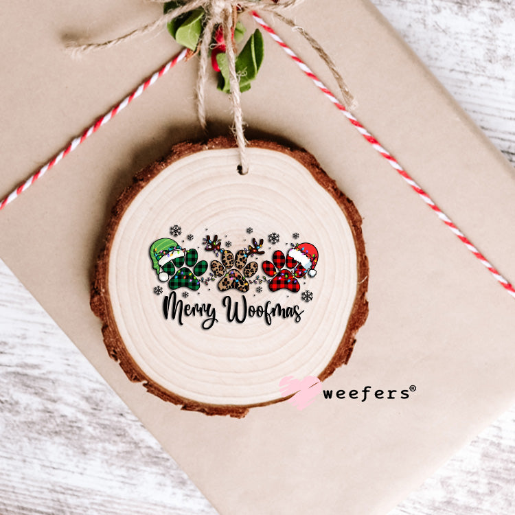 Merry Woofmas Dog Christmas UV DTF Decal Ornament Weefers
