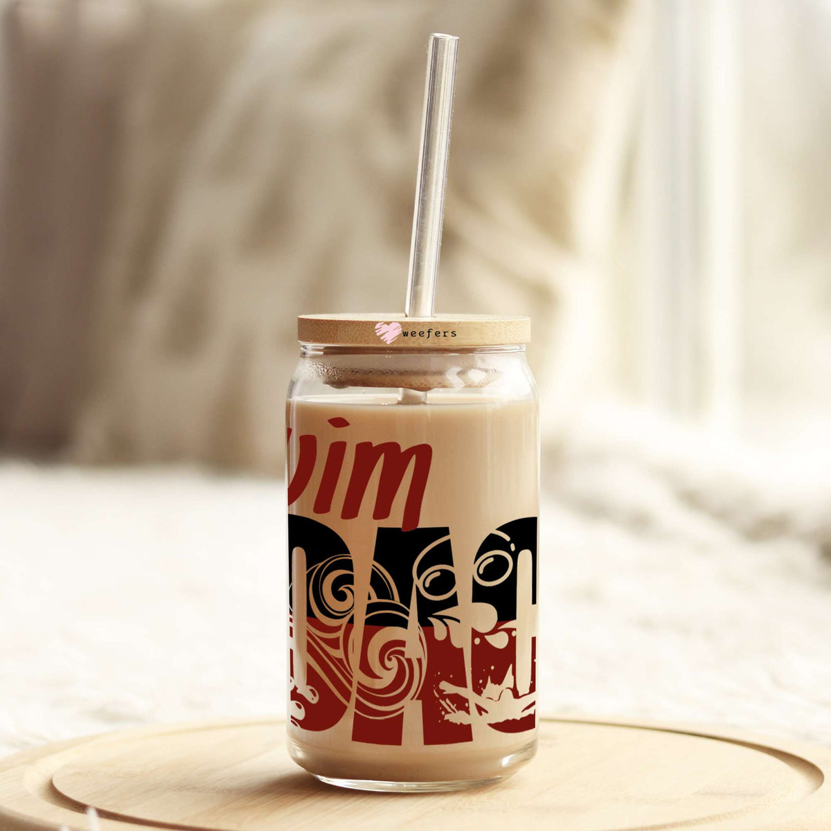 Swim Coach 16oz Libbey Glass Can UV DTF or Sublimation Wrap - Decal Transfers Weefers