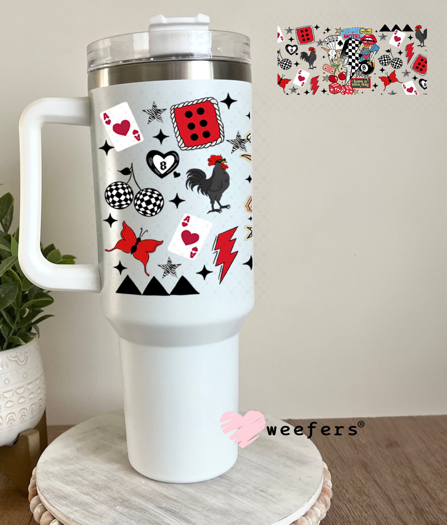 Cowgirl Motel UV DTF Cup Wrap - Weefers Exclusive 40oz Tumbler Wrap Weefers