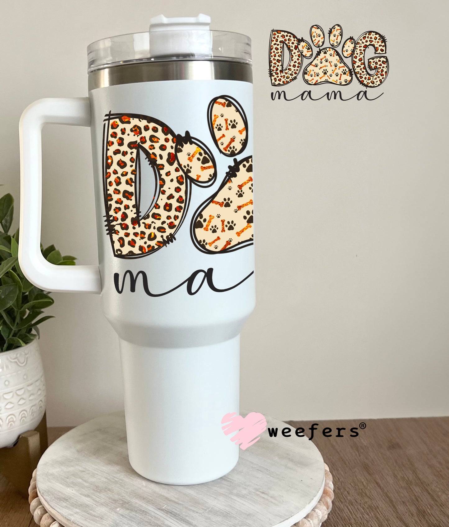 Dog Mama Leopard Print UV DTF Decal Weefers