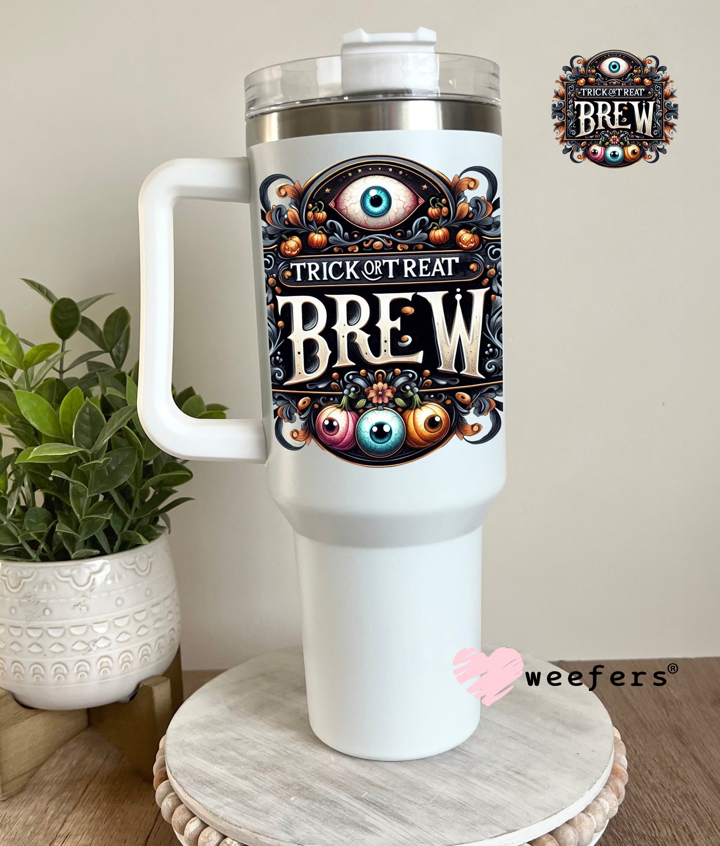 Trick or Treat Brew Halloween UV DTF Decal 40oz Tumbler Decal Weefers