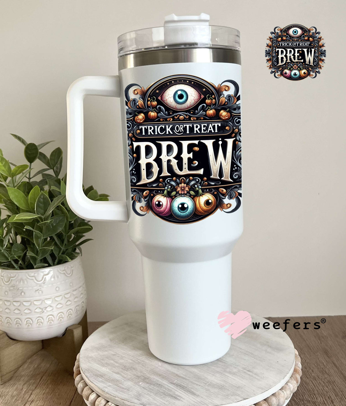 Trick or Treat Brew Halloween UV DTF Decal 40oz Tumbler Decal Weefers