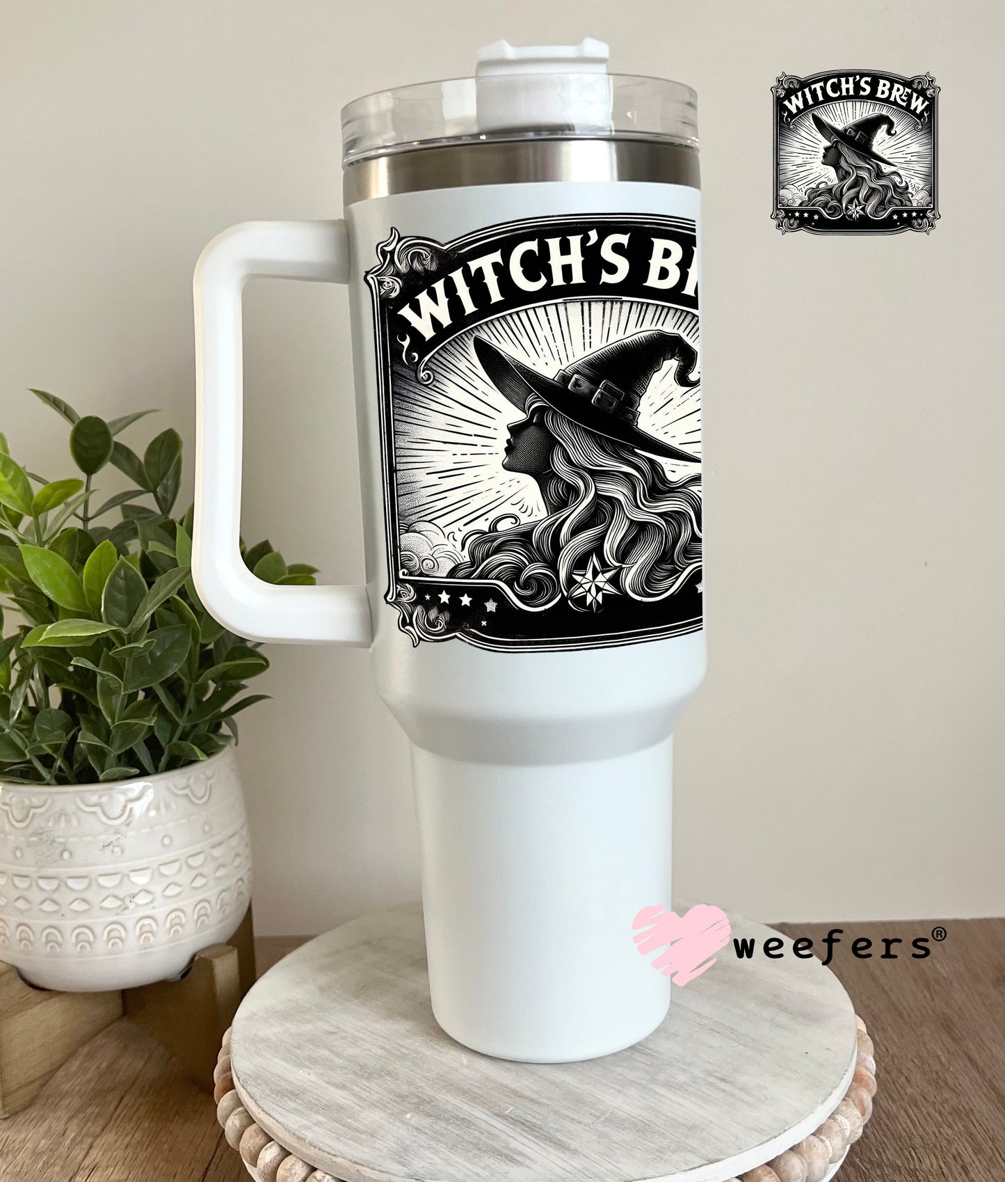 Witch's Brew Silhouette UV DTF Decal 40oz Tumbler Decal Weefers