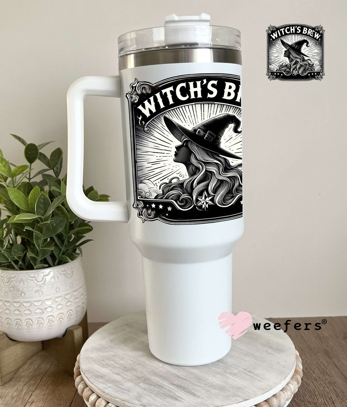 Witch's Brew Silhouette UV DTF Decal 40oz Tumbler Decal Weefers