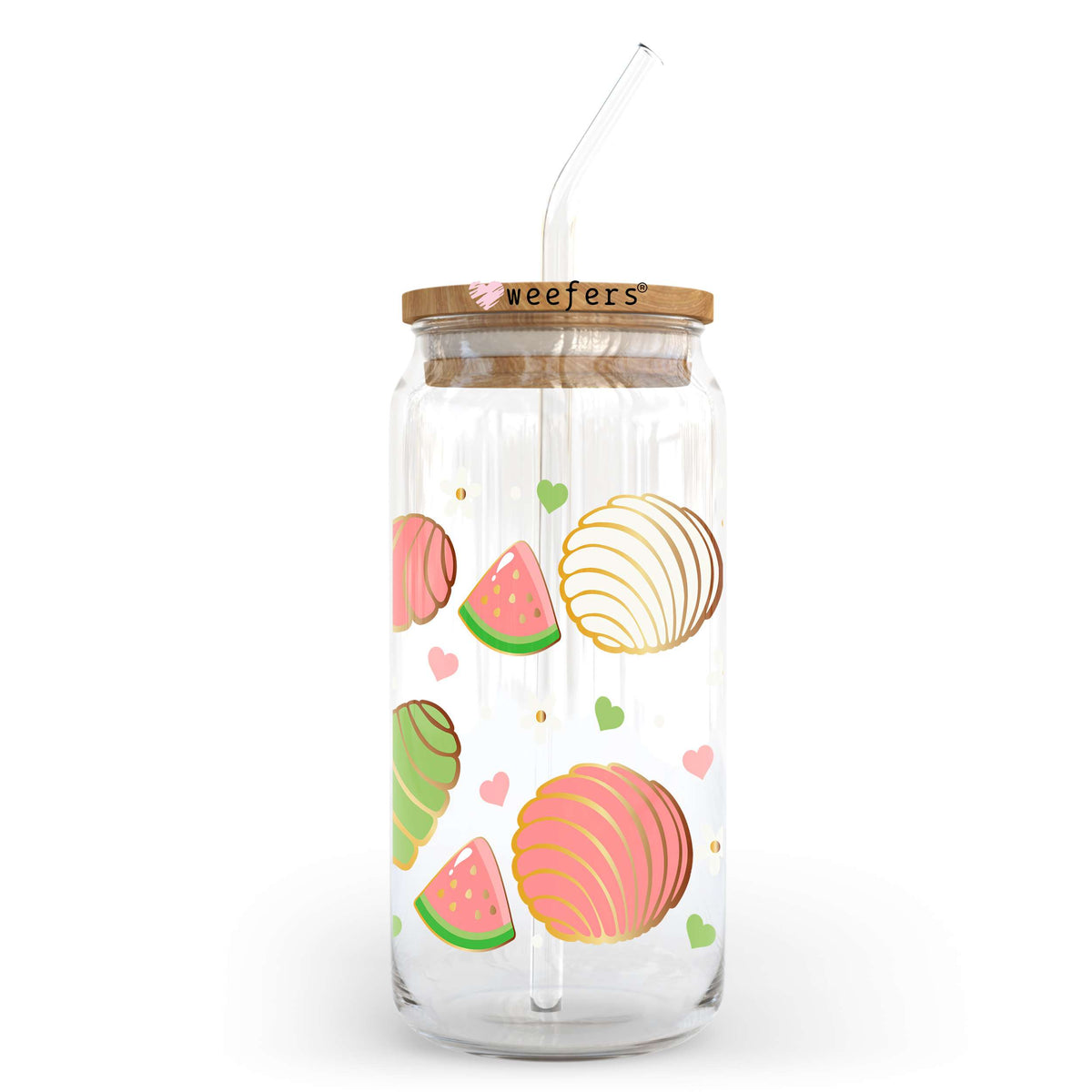 Watermelon Conchas 20oz Libbey Glass Can, 34oz Hip Sip, 40oz Tumbler, 24oz Cold Cup UV DTF or Sublimation Decal Transfer Weefers
