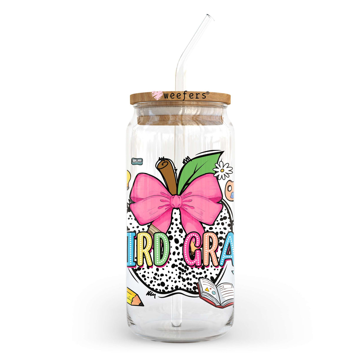 Third Grade 20oz Libbey Glass Can, 34oz Hip Sip, 40oz Tumbler, 24oz Cold Cup UV DTF or Sublimation Decal Transfer Weefers