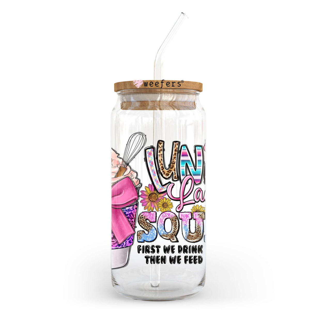 Lunch Lady Squad 20oz Libbey Glass Can, 34oz Hip Sip, 40oz Tumbler, 24oz Cold Cup UV DTF or Sublimation Decal Transfer Weefers