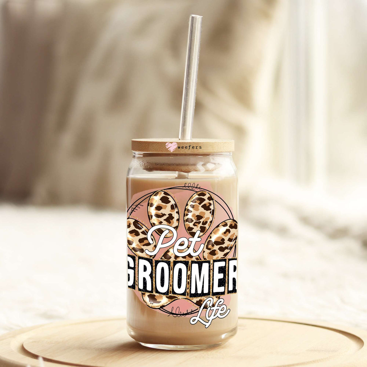 Pet Groomer Life 16oz Libbey Glass Can UV DTF or Sublimation Wrap - Decal Weefers