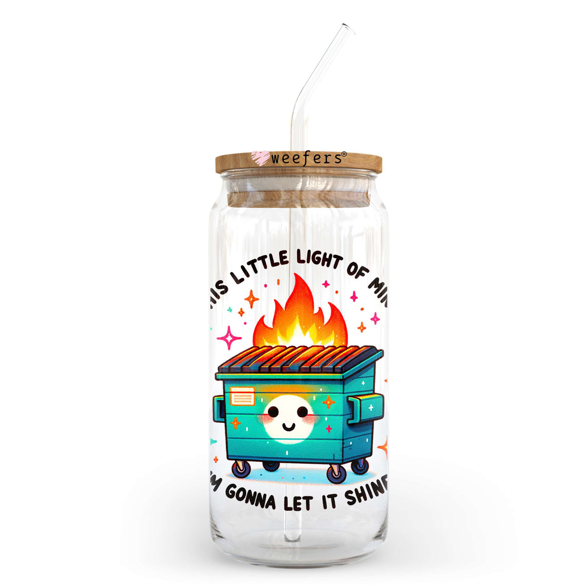 This Little Light Of Mine I'm Gonna Let It Shine 20oz Libbey Glass Can UV DTF or Sublimation Decal Transfer Weefers