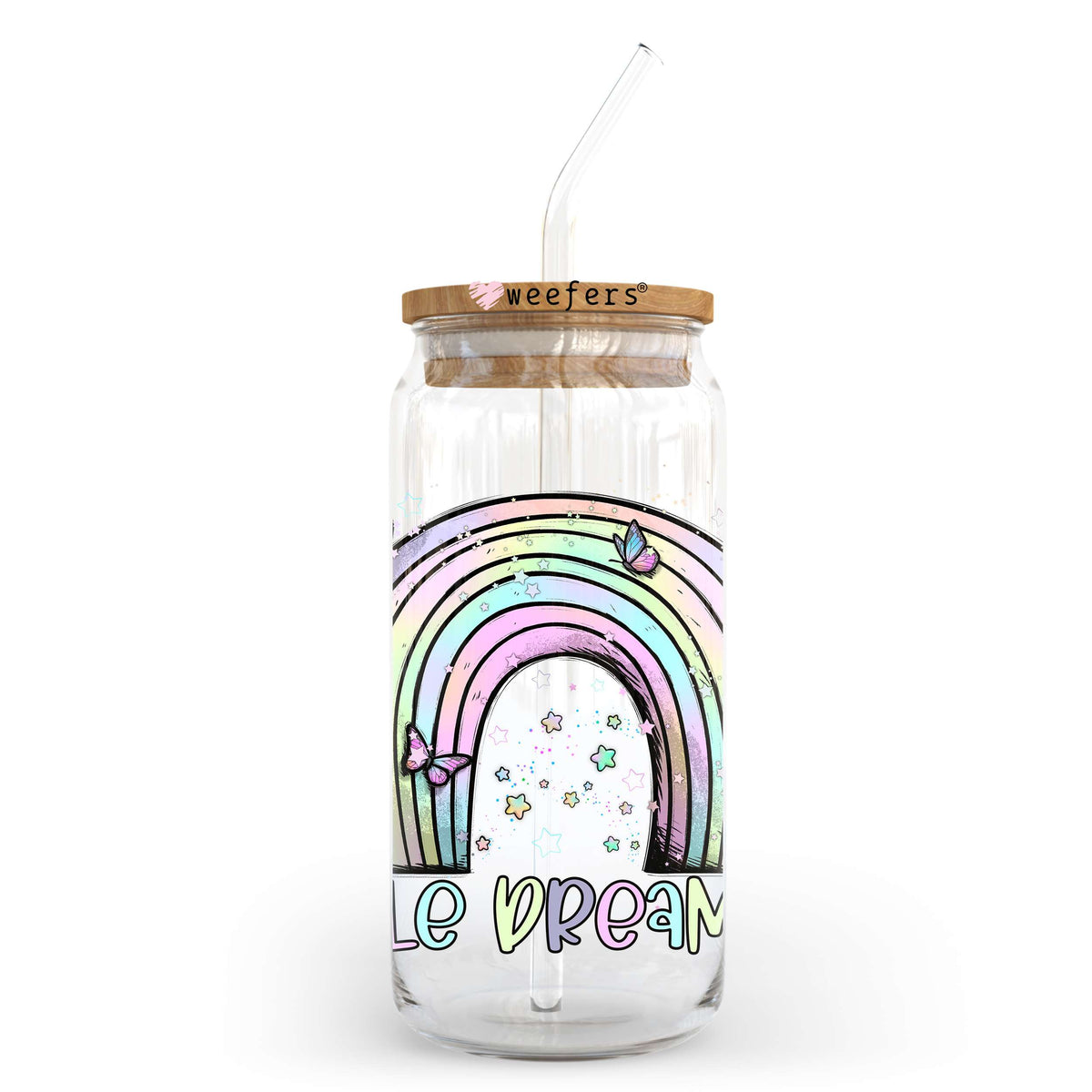 Little Dreamer 20oz Libbey Glass Can UV DTF or Sublimation Decal Weefers