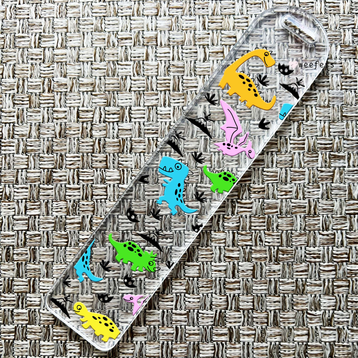 Happy Dinosaurs Bookmark UV DTF Decal Weefers
