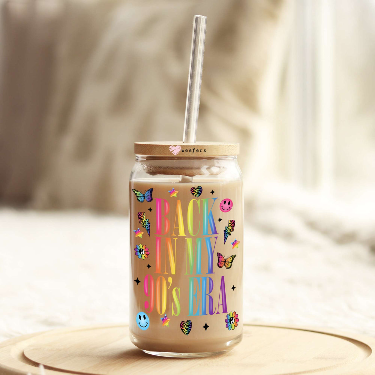 Back In My 90's Era 16oz Libbey Glass Can UV DTF or Sublimation Wrap - Decal Weefers
