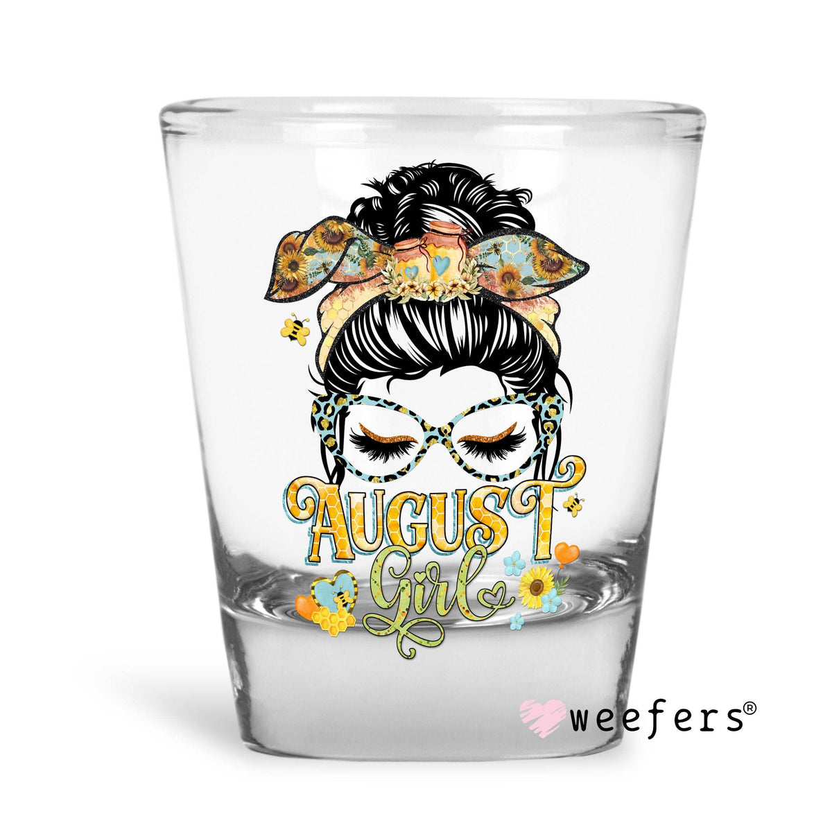 August Girl Shot Glass Short UV DTF or Sublimation Wrap - Decal Weefers