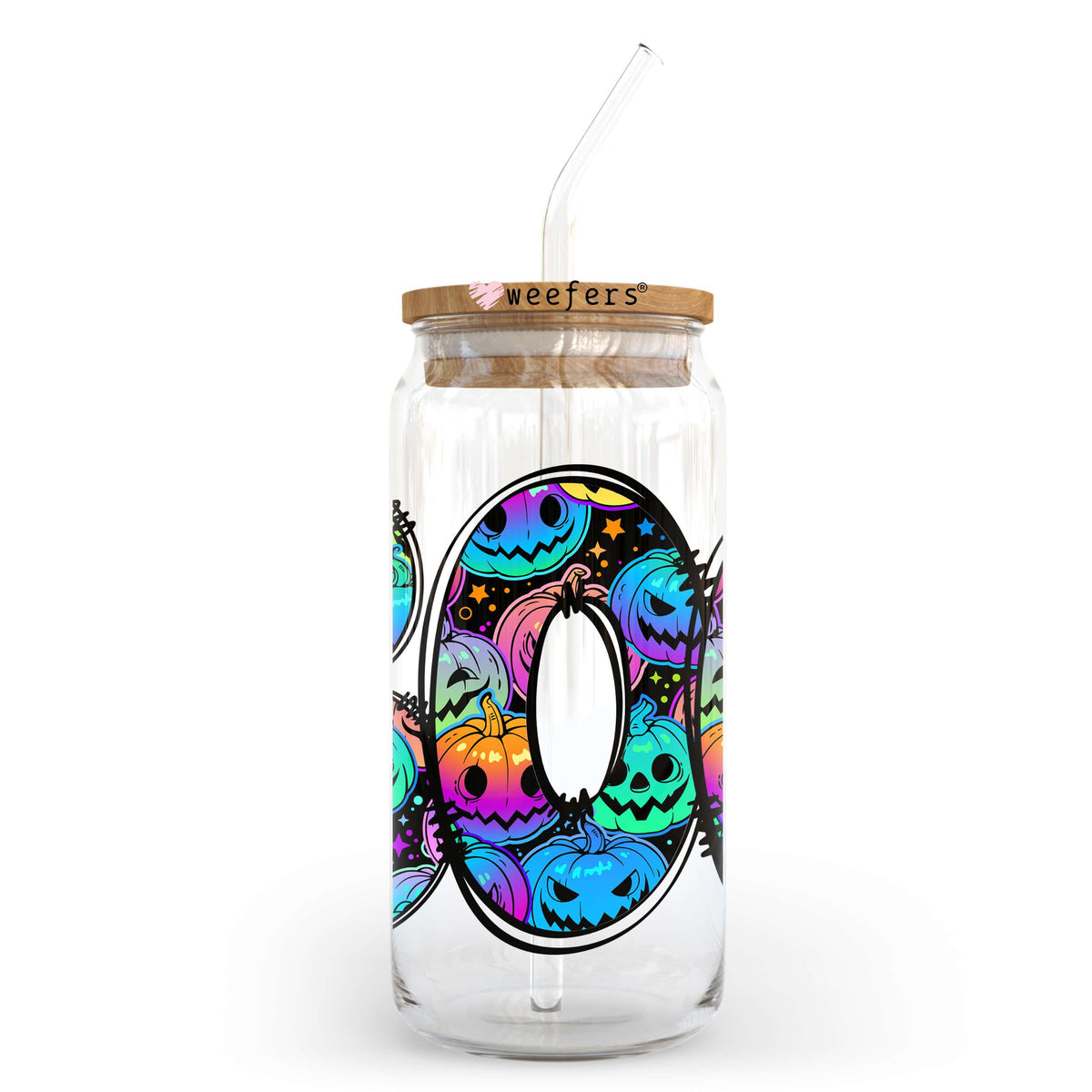 Boo Neon Pumpkins 20oz Libbey Glass Can, 34oz Hip Sip, 40oz Tumbler, 24oz Cold Cup UV DTF or Sublimation Decal Transfer Weefers