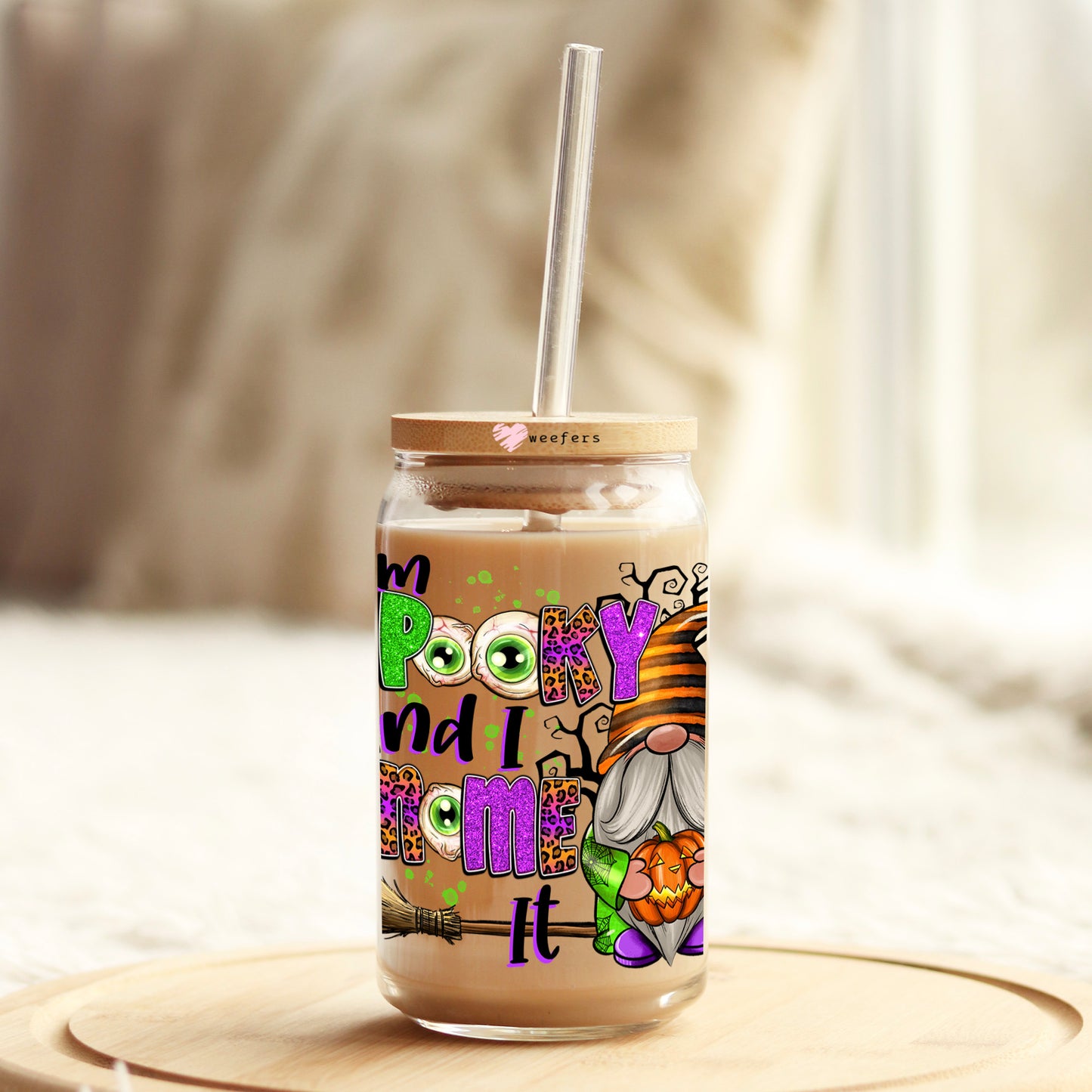 I'm Spooky And I Know It 16oz Libbey Glass Can UV DTF or Sublimation Wrap Decal Transfer Weefers