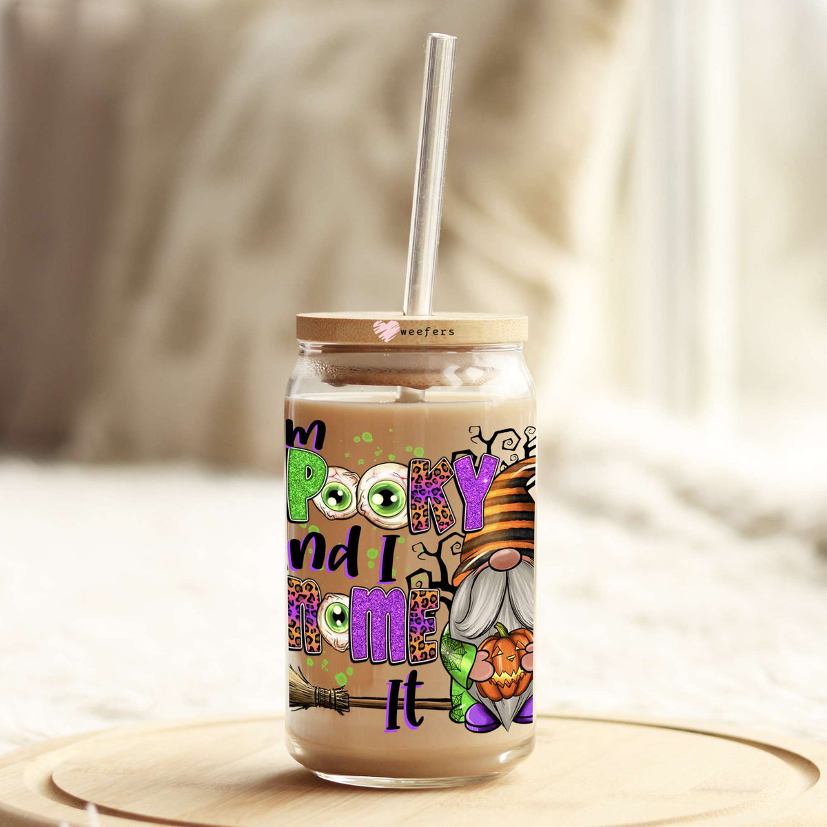 I'm Spooky And I Know It 16oz Libbey Glass Can UV DTF or Sublimation Wrap Decal Transfer Weefers