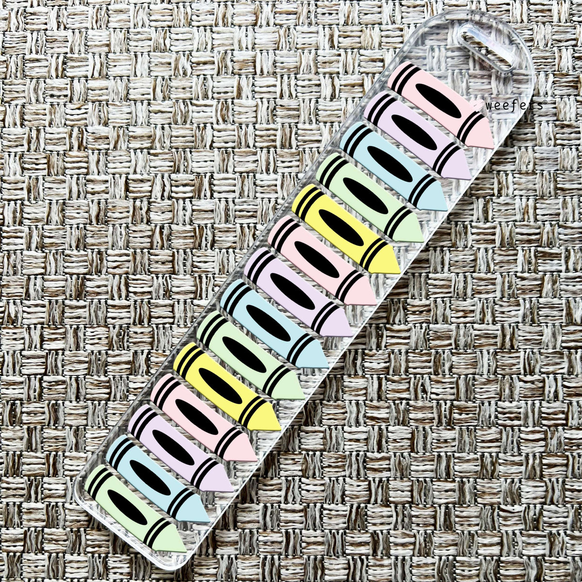 Pastel Crayons Bookmark UV DTF Decal Weefers