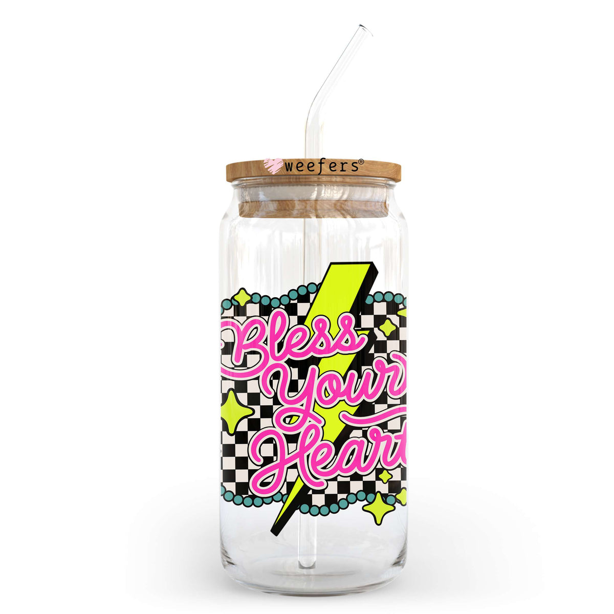 Bless Your Heart 20oz Libbey Glass Can, 34oz Hip Sip, 40oz Tumbler, 24oz Cold Cup UV DTF or Sublimation Decal Transfer Weefers