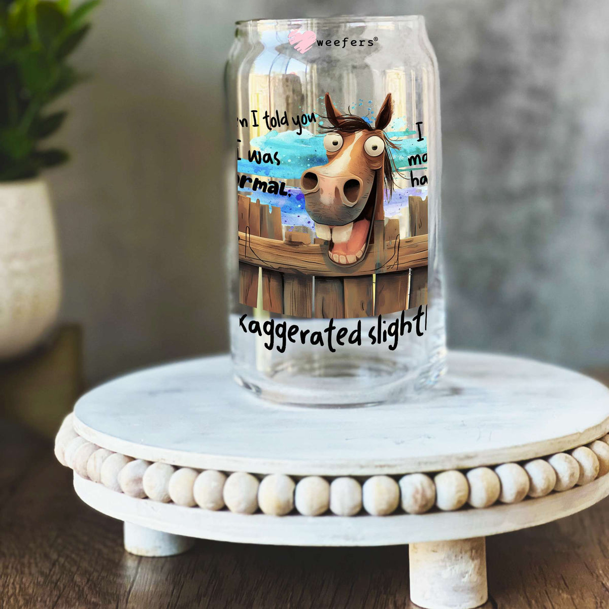 When I said I was Normal I May Have Exaggerated slightly 16oz Libbey Glass Can UV DTF or Sublimation Decal Transfer Weefers