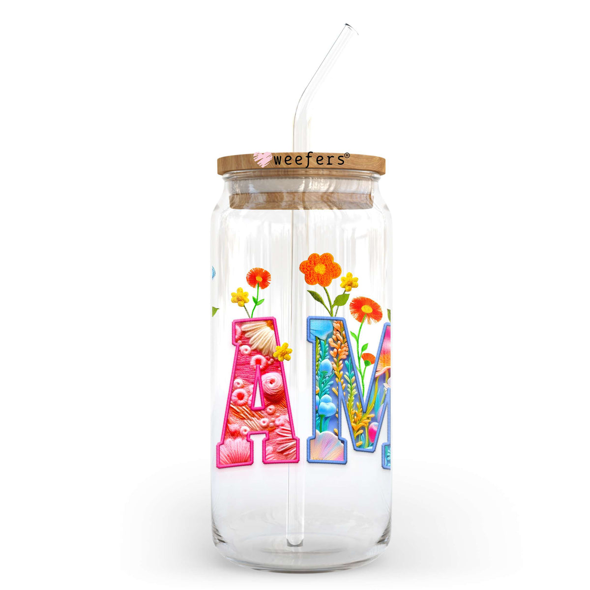 Colorful Mama Floral 20oz Libbey Glass Can, 34oz Hip Sip UV DTF or Sublimation Decal Transfer Weefers