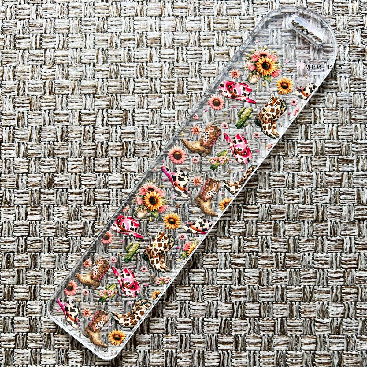 Floral Cowgirl Boots Bookmark UV DTF Decal Weefers