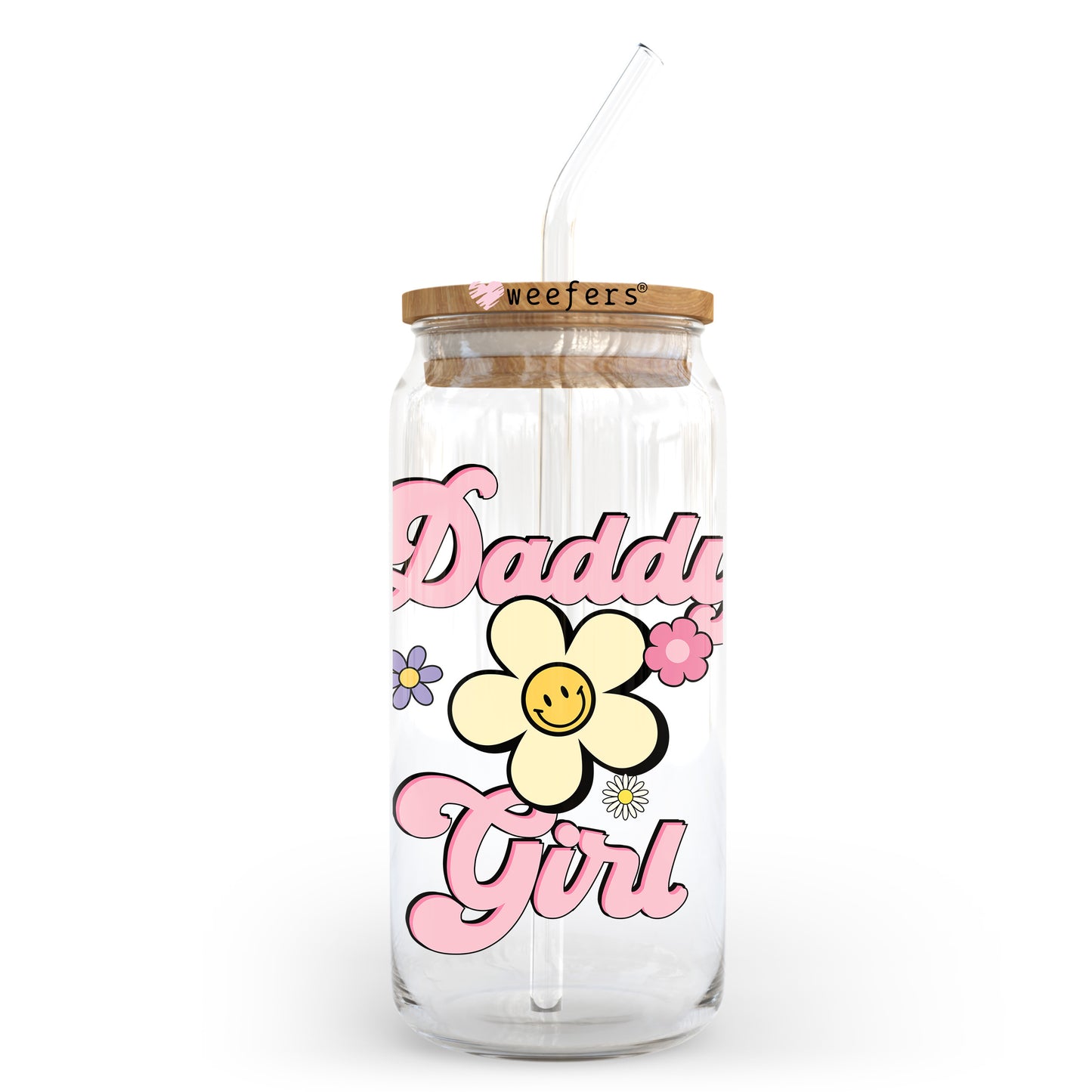 Daddy Girl 20oz Libbey Glass Can UV DTF or Sublimation Decal Weefers