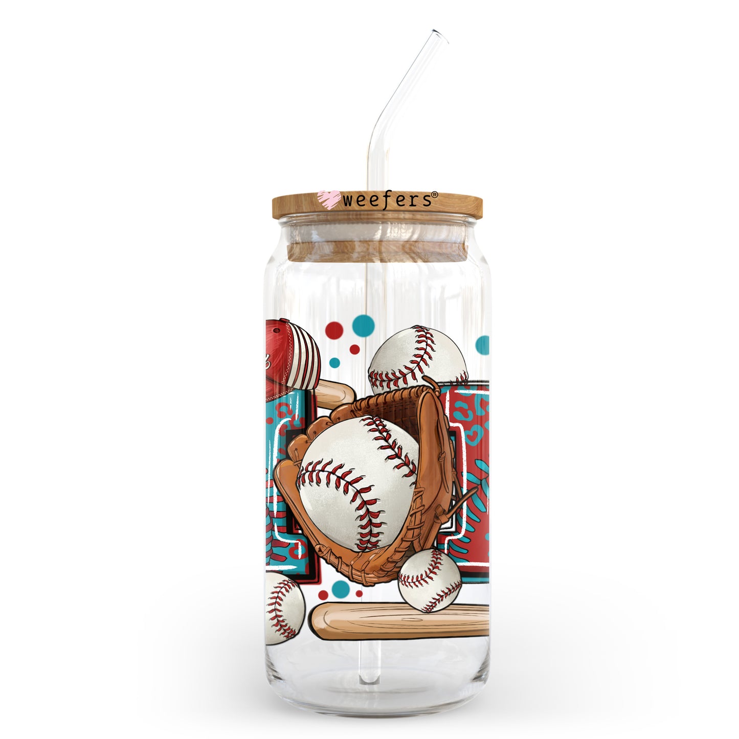 Baseball Mom 20oz Libbey Glass Can UV DTF or Sublimation Wrap - Decal Weefers