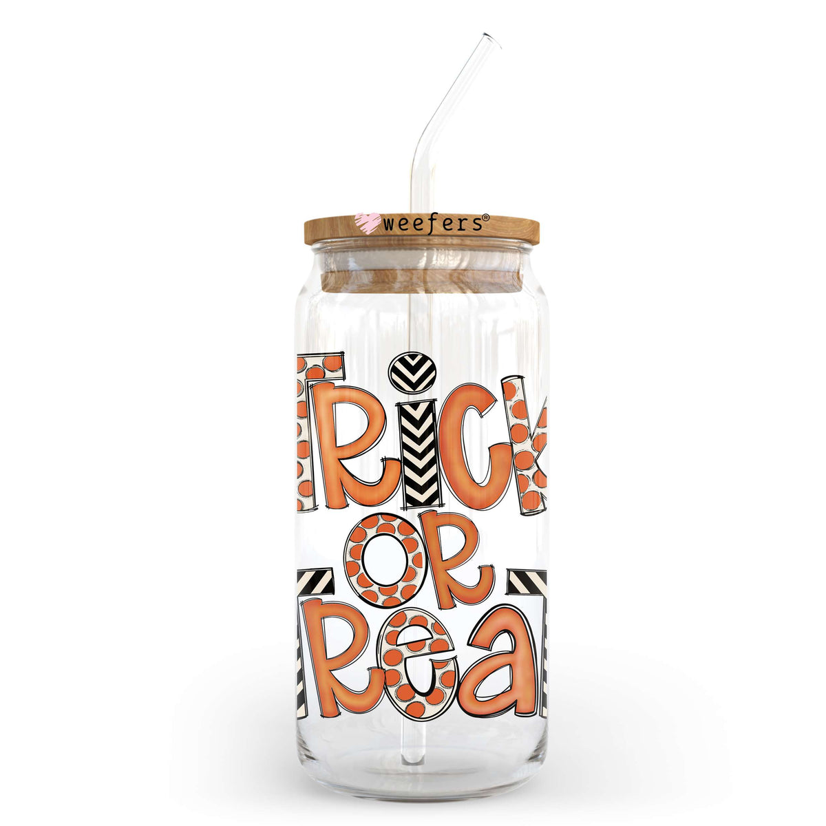 Trick Or Treat 20oz Libbey Glass Can, 34oz Hip Sip, 40oz Tumbler, 24oz Cold Cup UV DTF or Sublimation Decal Transfer Weefers