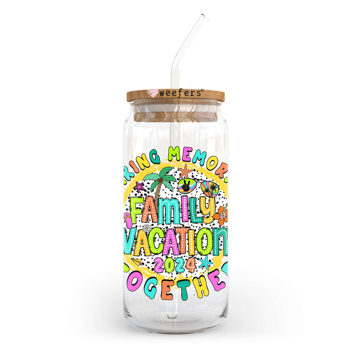 Making Memories Family Vacation 2024 Together 20oz Libbey Glass Can, 34oz Hip Sip, 40oz Tumbler, 24oz Cold Cup UV DTF or Sublimation Decal Transfer Weefers