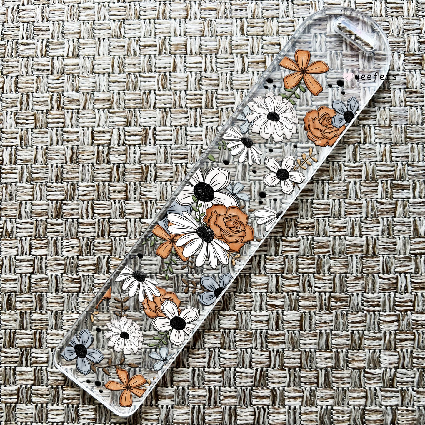 Rustic Flowers Bookmark UV DTF Decals Weefers